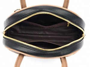 Женская повседневная сумка из эко кожи с декоративно удлиненными ручками и боковым карманом, цвет бежевый