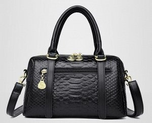 Женская повседневная сумка из эко кожи со скрытым карманом, цвет черный