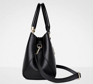 Женская повседневная сумка из эко кожи с металлическими элементами, цвет серый