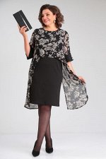 Платье  Michel chic артикул 2136 черная-абстракция