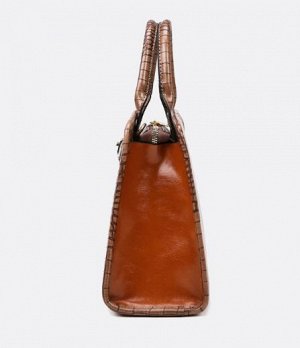 Женский комплект сумок "3 в 1" из эко кожи с металлической пряжкой, цвет коричневый