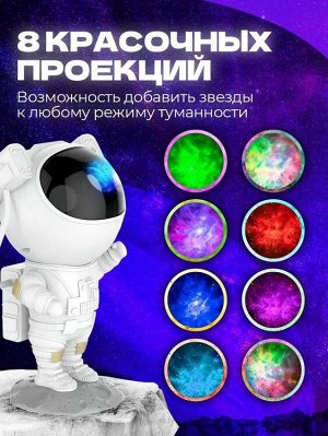 Ночник космонавт проектор звездного неба, с проекциями туманностей и звёзд / Звездное небо