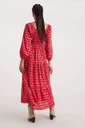 Красное платье макси в стиле ампир с цветочным принтом Jd Williams
