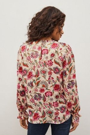 Natural - блузка с цветочным принтом и декоративными узлами.