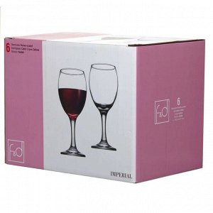 Набор бокалов для вина, 6 шт, 255 мл, стекло, IMPERIAL-F&D