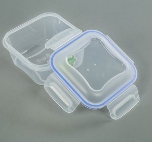 Контейнер для продуктов, 0,45 л, герметичная крышка, квадратный, пластик, прозрачный, СПЕССО