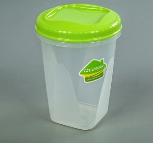 Банка, 0,9 л, с завинчивающейся крышкой, пластик, ТОНДО