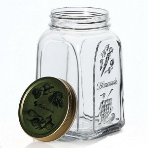 Банка, 1000 мл, для сыпучих продуктов, с метал. крышкой, стекло, ХОММЕЙД