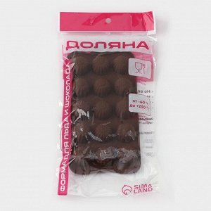 Форма для шоколада Доляна «Ассорти», 21,5x10,4x1,5 см, 15 ячеек, цвет коричневый