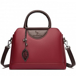 Женская повседневная сумка из эко кожи с металлическим брелоком, цвет красный
