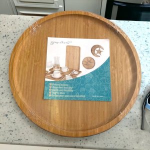 Нет Бренда Поднос деревянный круглый, 30см*1.5 см