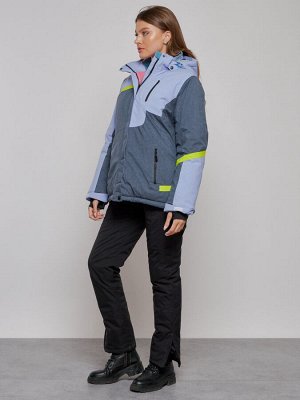 Горнолыжная куртка женская зимняя большого размера фиолетового цвета 2282-1F