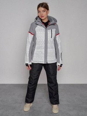 Горнолыжная куртка женская зимняя белого цвета 2272Bl