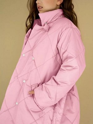 Пальто стёганое для девочек AmaroBaby PRETTY, розовый, 122-128