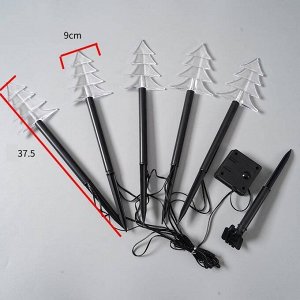 Фонарики уличные на солнечной батарее "елки", 5 лампочек