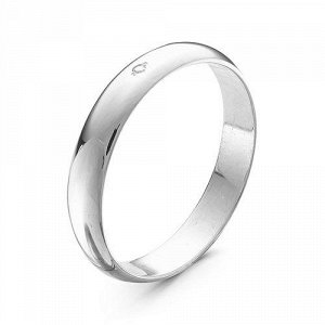 Кольцо обручальное шириной 3 мм с бриллиантом. Сере