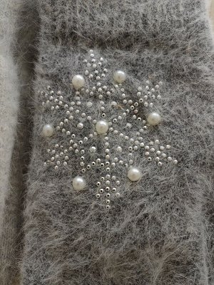 Перчатки женские из ангорки с меховым подкладом