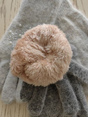 Перчатки женские из ангорки с меховым подкладом
