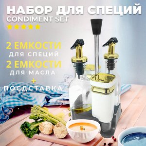 Набор для хранения специй и масла Condiment Set / 5 предметов