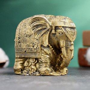 Фигурка гипс «Индийский слон», старое золото, 12x7x6 см