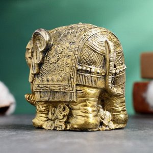 Фигурка гипс «Индийский слон», старое золото, 12x7x6 см