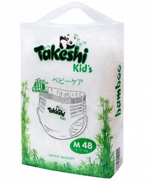 Подгузники-трусики для детей бамбуковые Takeshi Kid's М (6-11 кг) 48 шт