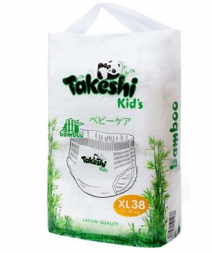 Подгузники-трусики для детей бамбуковые Takeshi Kid's XL (12-22 кг) 38 шт