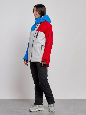 Горнолыжный костюм женский зимний красного цвета 02322Kr