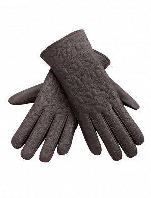 Кожаные перчатки, темно-серо-коричневые