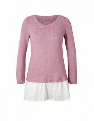 Пуловер 2 в 1, розовый