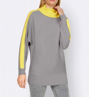 Пуловер, серо-желтый