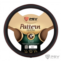 Оплётка на руль  PSV PATTERN Fiber (Черный/Отстрочка красная) M