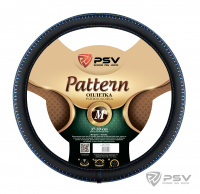 Оплётка на руль  PSV PATTERN Fiber (Черный/Отстрочка синяя) M