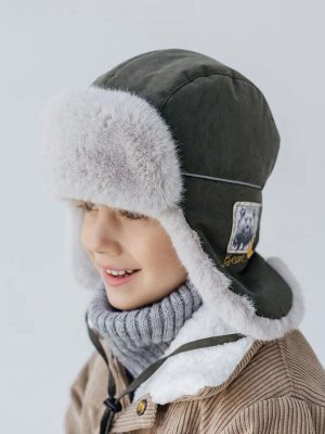 Шапка зимняя ушанка для мальчика для холодной зимы с отделкой из искусственного меха