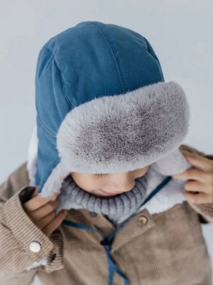 Чудо-кроха Шапка зимняя ушанка для мальчика для холодной зимы с отделкой из искусственного меха
