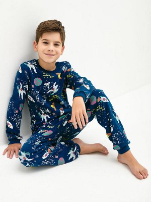 Пижама для мальчика, синий набивка