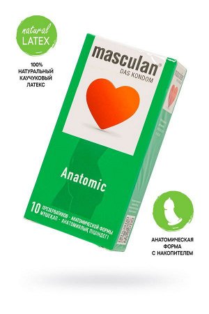 Презервативы masculan Anatomic №10, анатомической формы, 5,3 см, 18,5 см, 10 шт