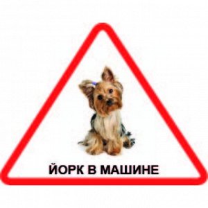 Наклейка Наклейка треугольная с собакой 003 Йорк, пленка Orajet