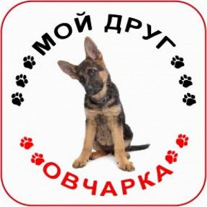 Наклейка Наклейка круглая с собакой 006 Овчарка, пленка Orajet