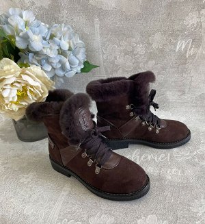 Ботинки зимние женские натуральная замша с мехом