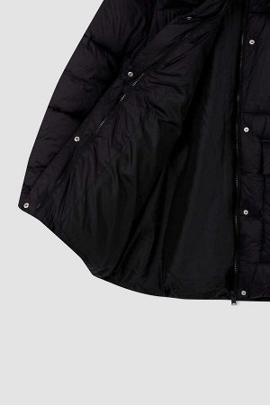 Теплоизолированное водонепроницаемое легкое длинное стеганое пальто с капюшоном
