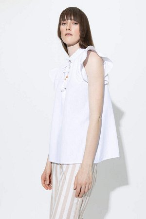 Блузка стандартного кроя с короткими рукавами из 100% хлопка