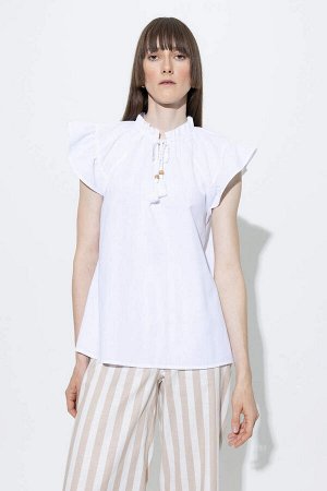 Блузка стандартного кроя с короткими рукавами из 100% хлопка
