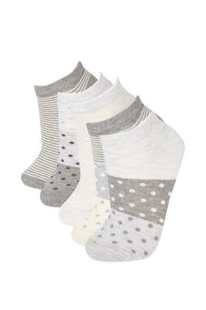 Женские носки-пинетки из пяти предметов с рисунком