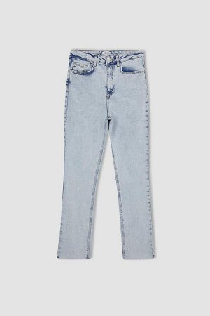 Джинсовые брюки прямого кроя Mary Vintage с высокой талией и вырезом длиной до щиколотки