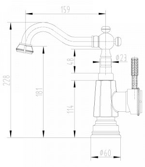 LM6604ORB "Жасмин" Смеситель для кухни/умывальника с поворотным изливом, черная бронза