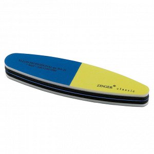 Zinger, Пилка-полировщик для ногтей, желто-синий, 800/1200/3000, Зингер
