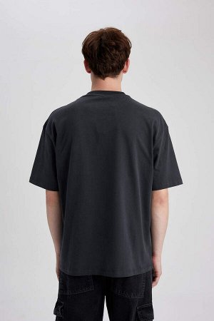 Тупак Шакур Oversize-футболка с круглым вырезом и короткими рукавами с принтом