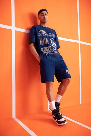 DeFactoFit НБА Голден Стэйт Уорриорз Облегающие хлопковые шорты с короткими штанинами
