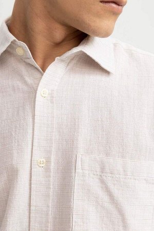 Рубашка обычного кроя из 100% хлопка с короткими рукавами